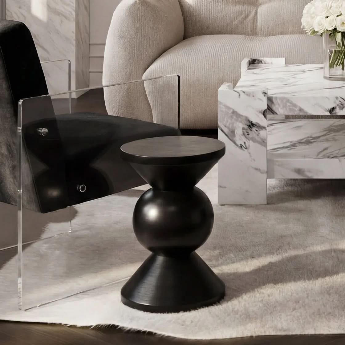 Ashford & Grey Baru Black Side Table   Nicholas John Interiors