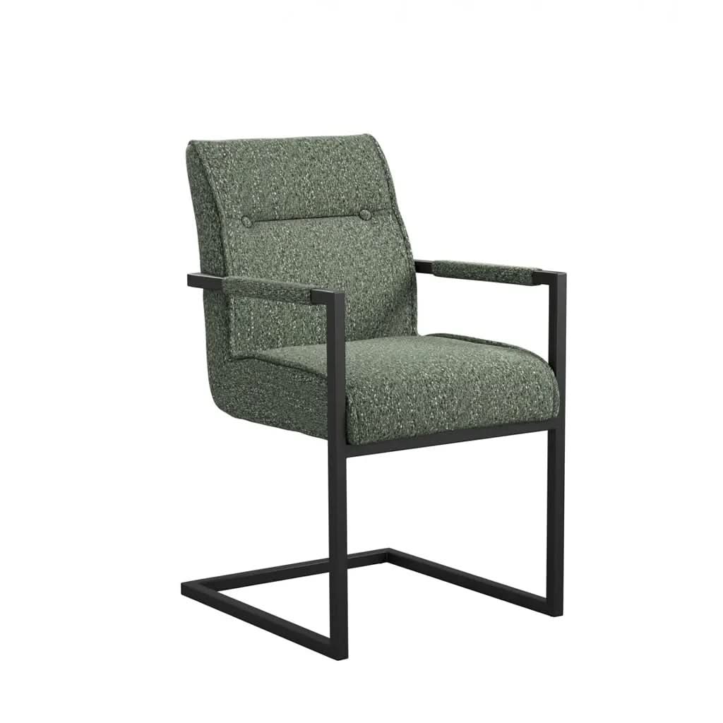 Ashford & Grey Cleaver Desert Sage and Black Set of 2 Dining Chairs with Arms   Nicholas John Interiors
