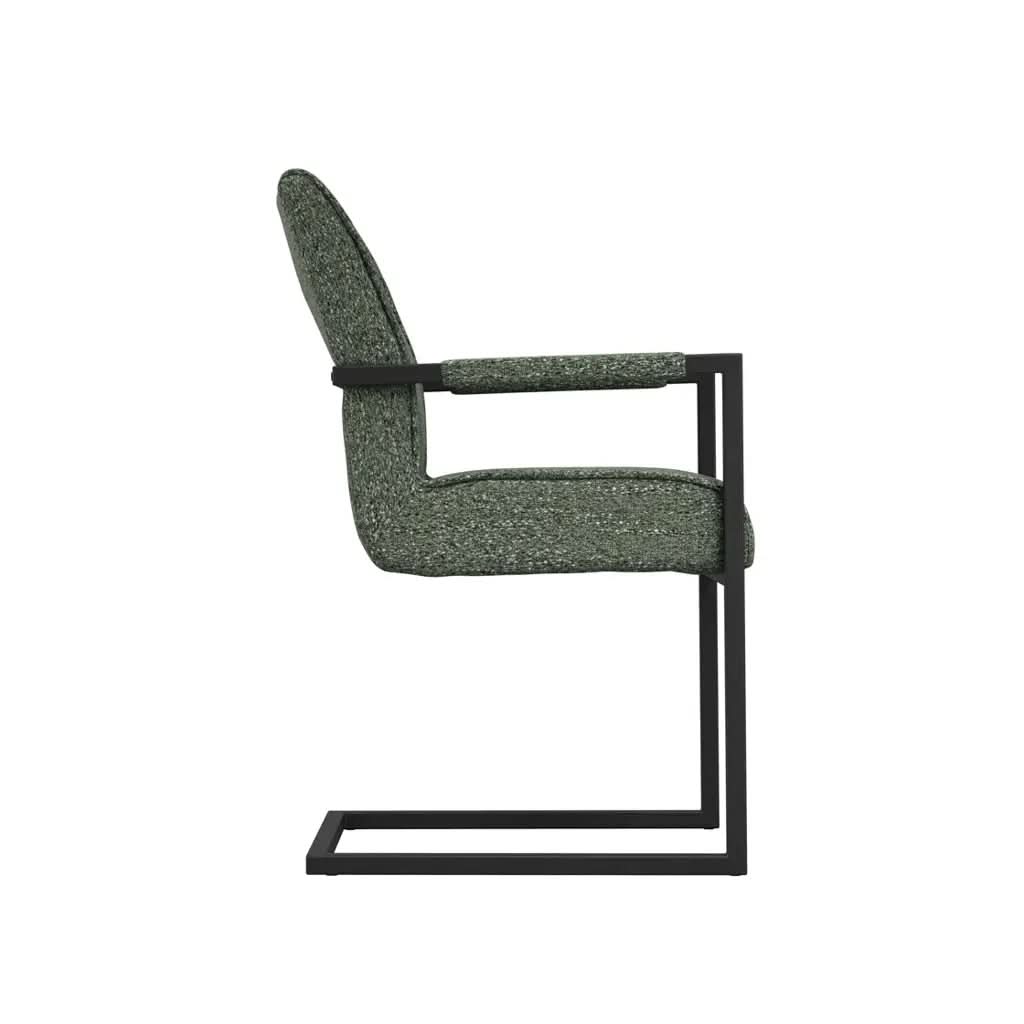 Ashford & Grey Cleaver Desert Sage and Black Set of 2 Dining Chairs with Arms   Nicholas John Interiors