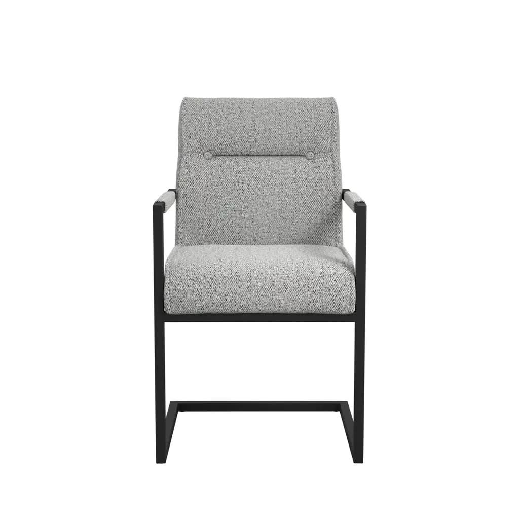 Ashford & Grey Cleaver Smoked Pearl and Black Set of 2 Dining Chairs with Arms   Nicholas John Interiors