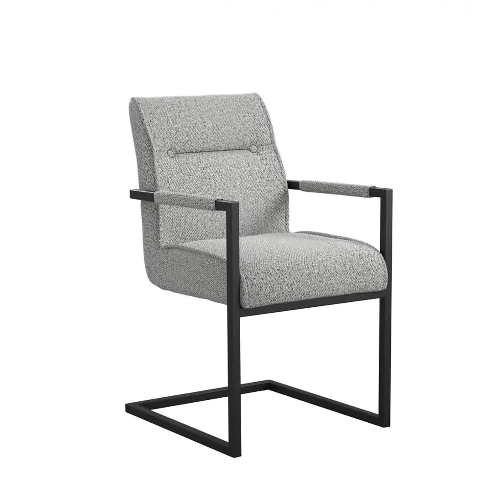 Ashford & Grey Cleaver Smoked Pearl and Black Set of 2 Dining Chairs with Arms   Nicholas John Interiors