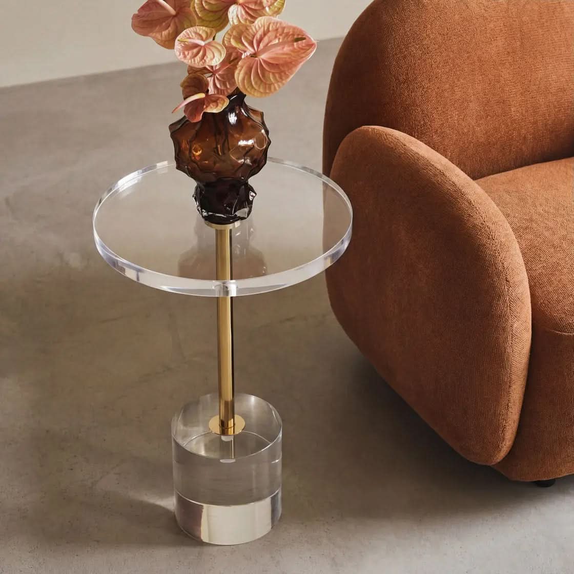 Ashford & Grey Hollywood Clear Side Table   Nicholas John Interiors