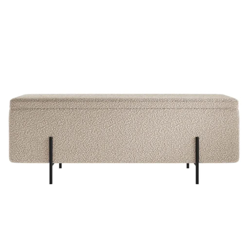 Ashford & Grey Lola Buff Storage Ottoman Buff   Nicholas John Interiors