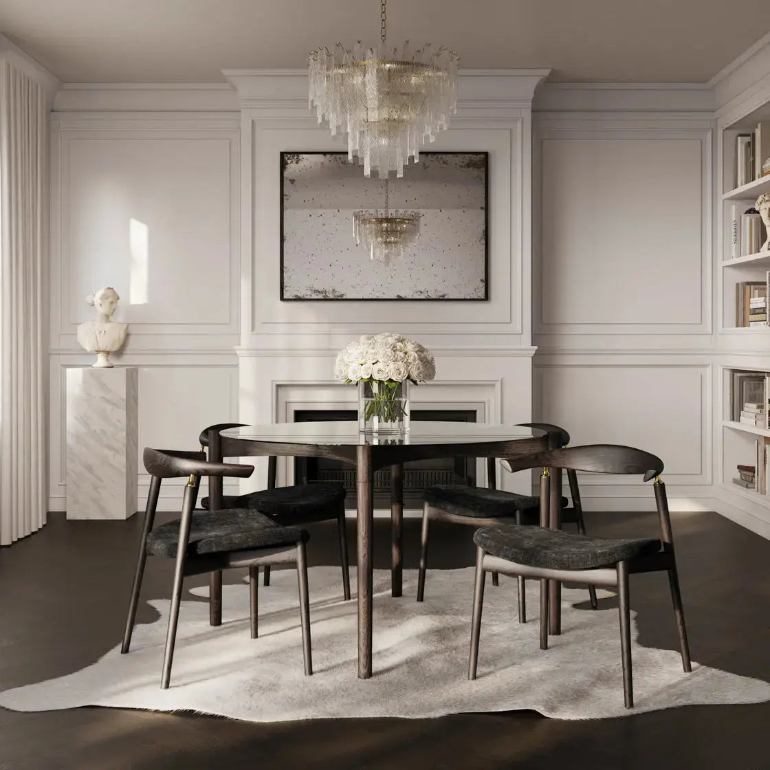 Ashford & Grey Ned Clear and Chocolate Dining Table   Nicholas John Interiors