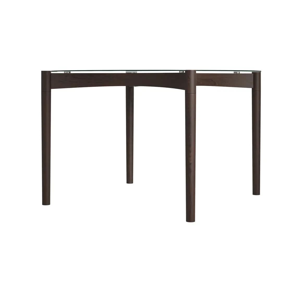 Ashford & Grey Ned Clear and Chocolate Dining Table   Nicholas John Interiors