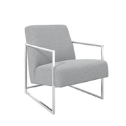 Ashford & Grey Ritz Dove Grey Accent Chair – Silver Frame Lounge Seat   Nicholas John Interiors