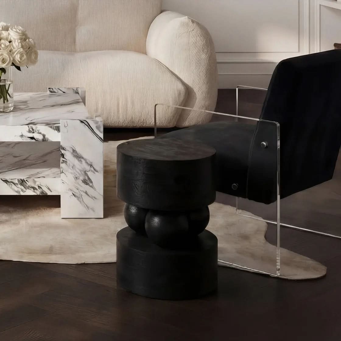 Ashford & Grey Sachi Black Side Table   Nicholas John Interiors