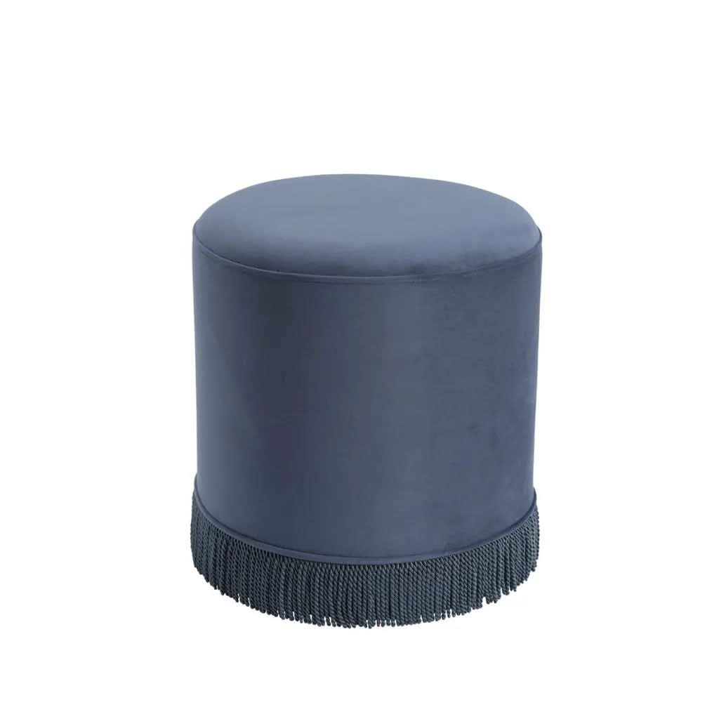 Ashford & Grey Santos Small French Blue Pouffe   Nicholas John Interiors