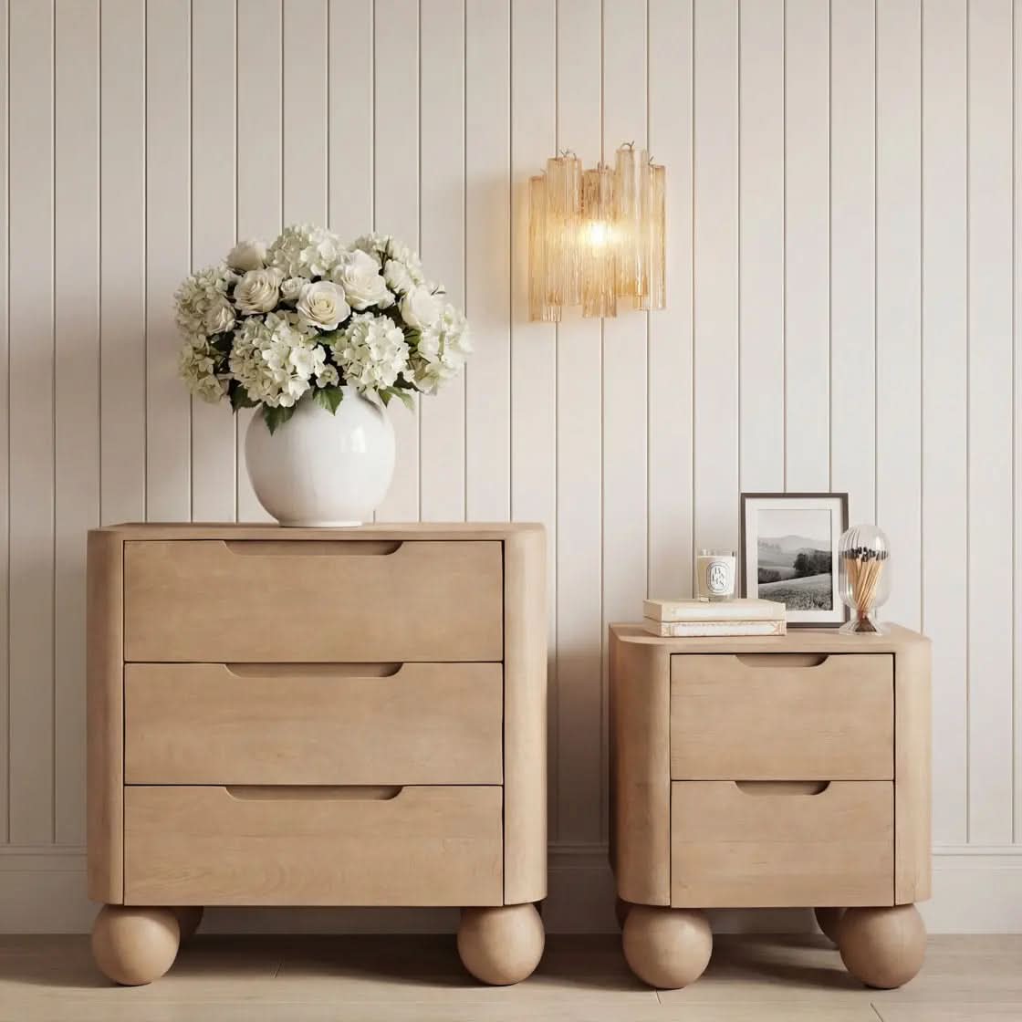 Ashford & Grey Shibui Almond Bedside   Nicholas John Interiors