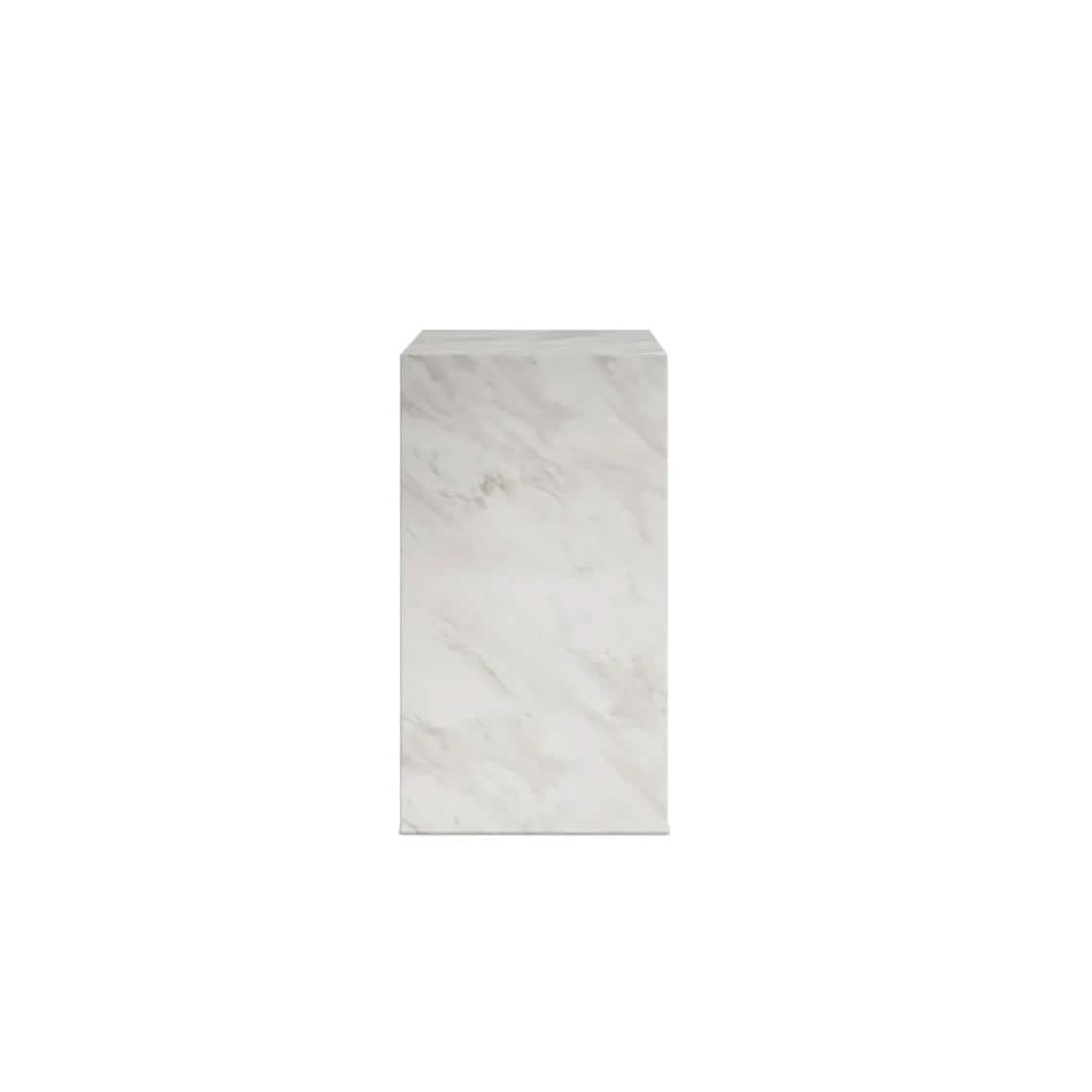 Ashford & Grey Sur White Marble Small Pedestal   Nicholas John Interiors