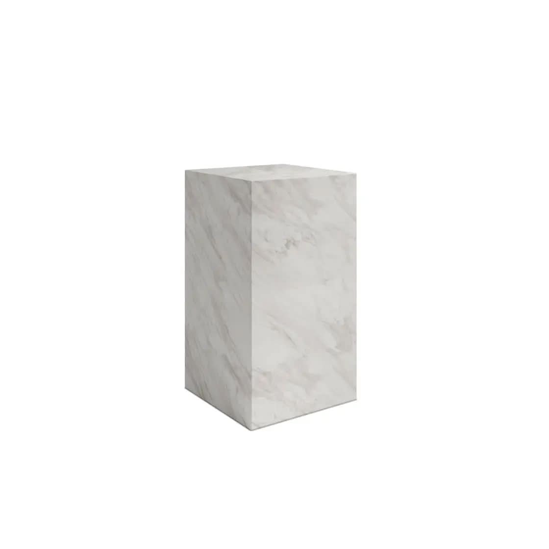 Ashford & Grey Sur White Marble Small Pedestal   Nicholas John Interiors