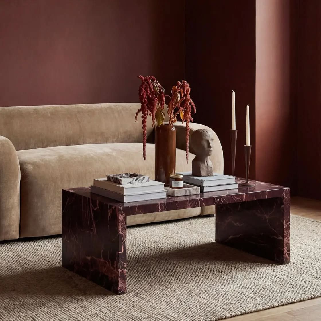 Ashford & Grey Wynn Rosso Levanto Coffee Table   Nicholas John Interiors