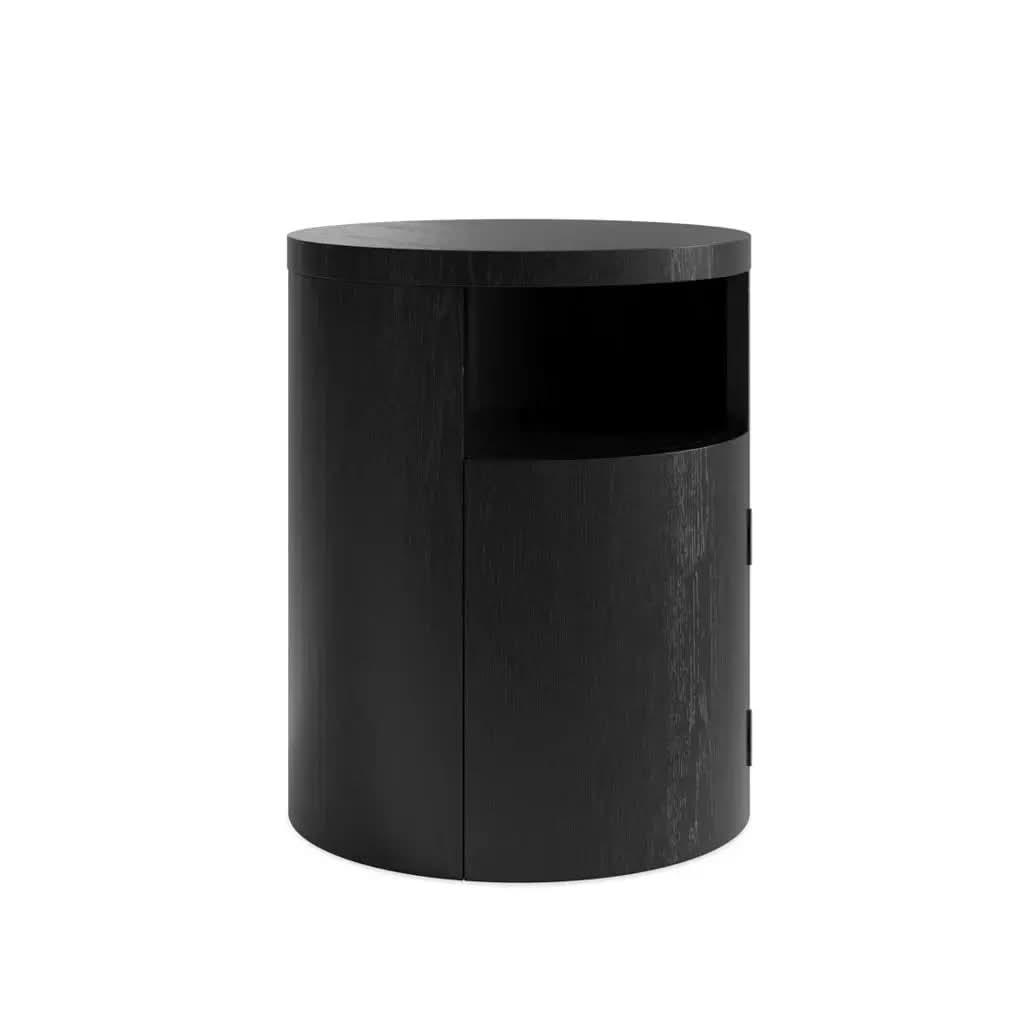 Ashford & Grey Yori Black Bedside Cabinet   Nicholas John Interiors