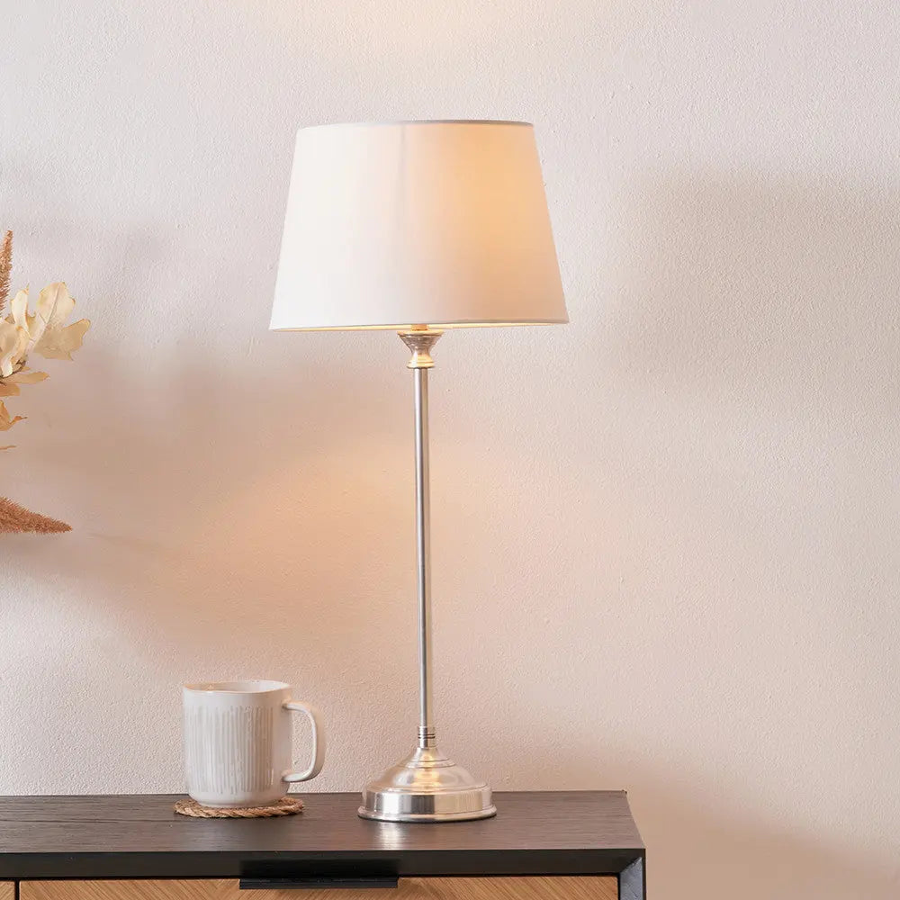 Auden Silver Metal Stick Table Lamp Base  Nicholas John Interiors