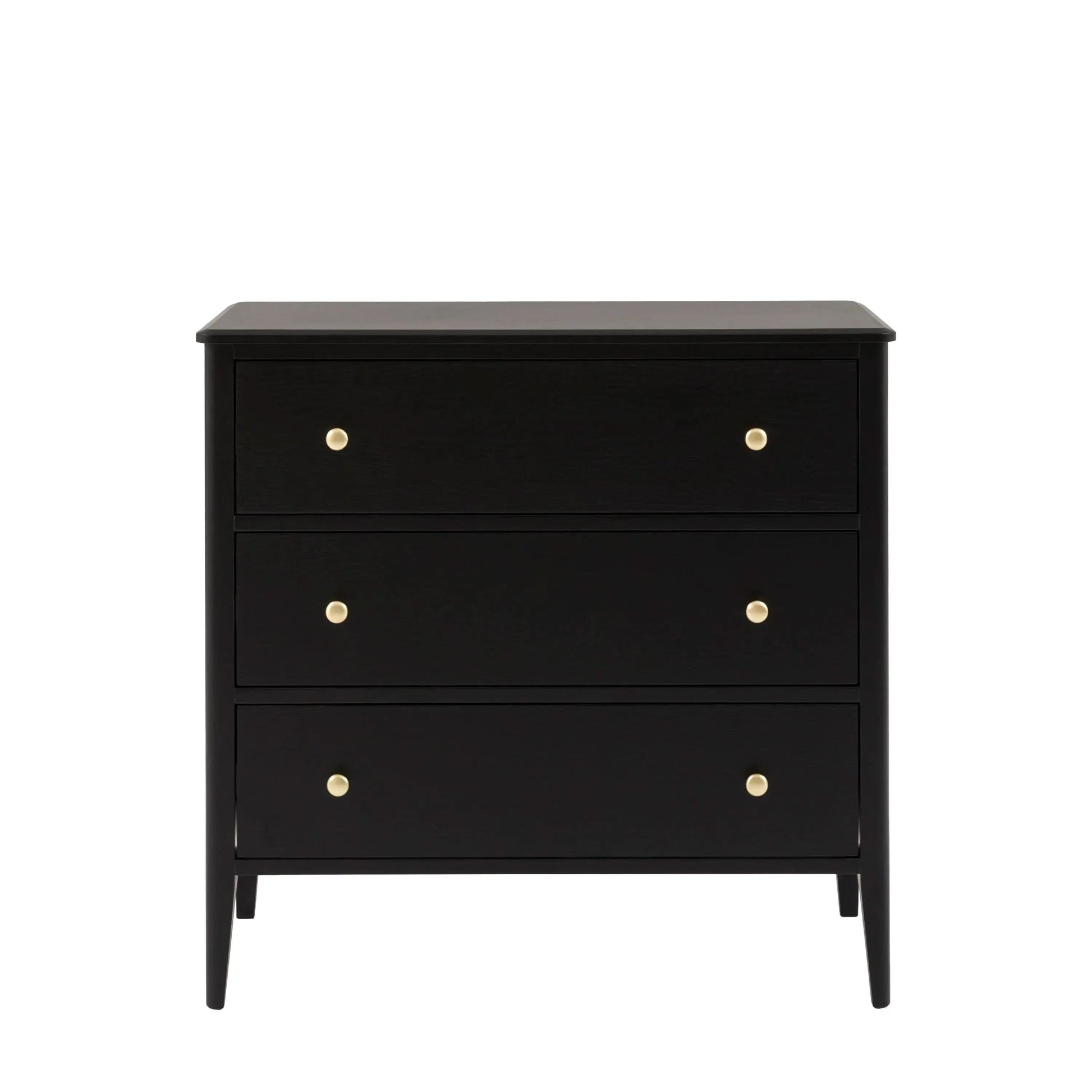 Austin 3 Drawer Chest Black   Nicholas John Interiors