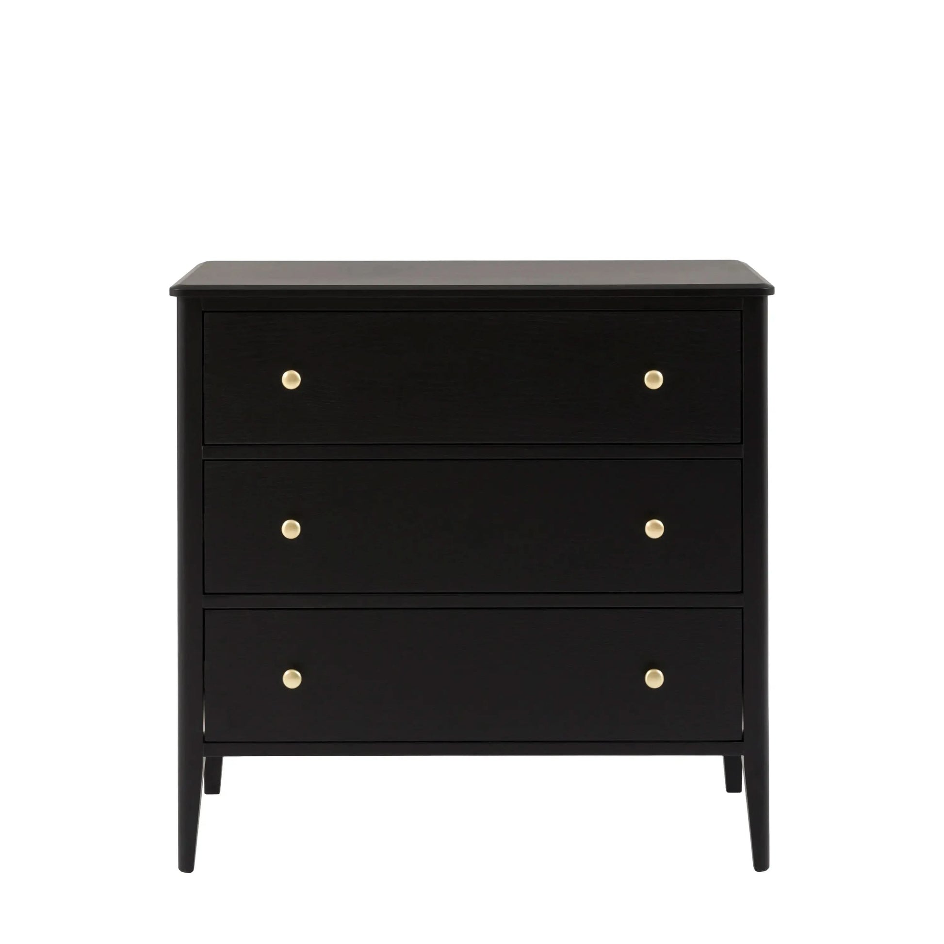 Austin 3 Drawer Chest Black   Nicholas John Interiors