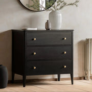 Austin 3 Drawer Chest Black   Nicholas John Interiors