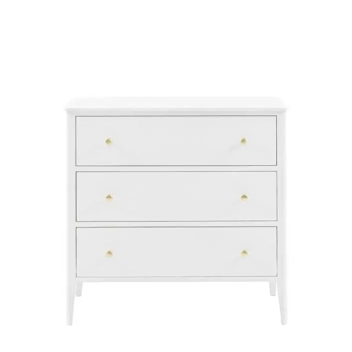 Austin 3 Drawer Chest White   Nicholas John Interiors