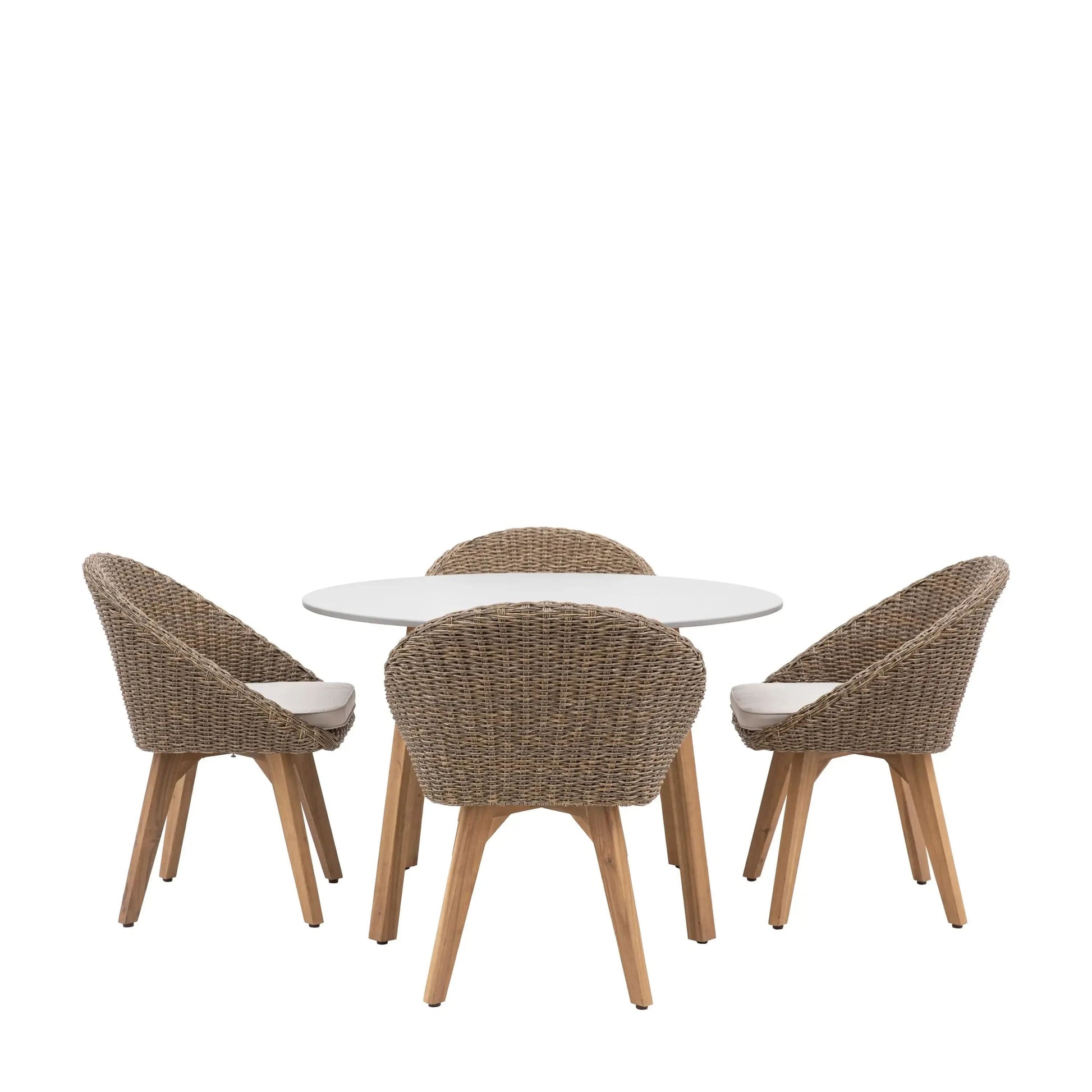 Avenza 4 Seater Round Dining Set   Nicholas John Interiors