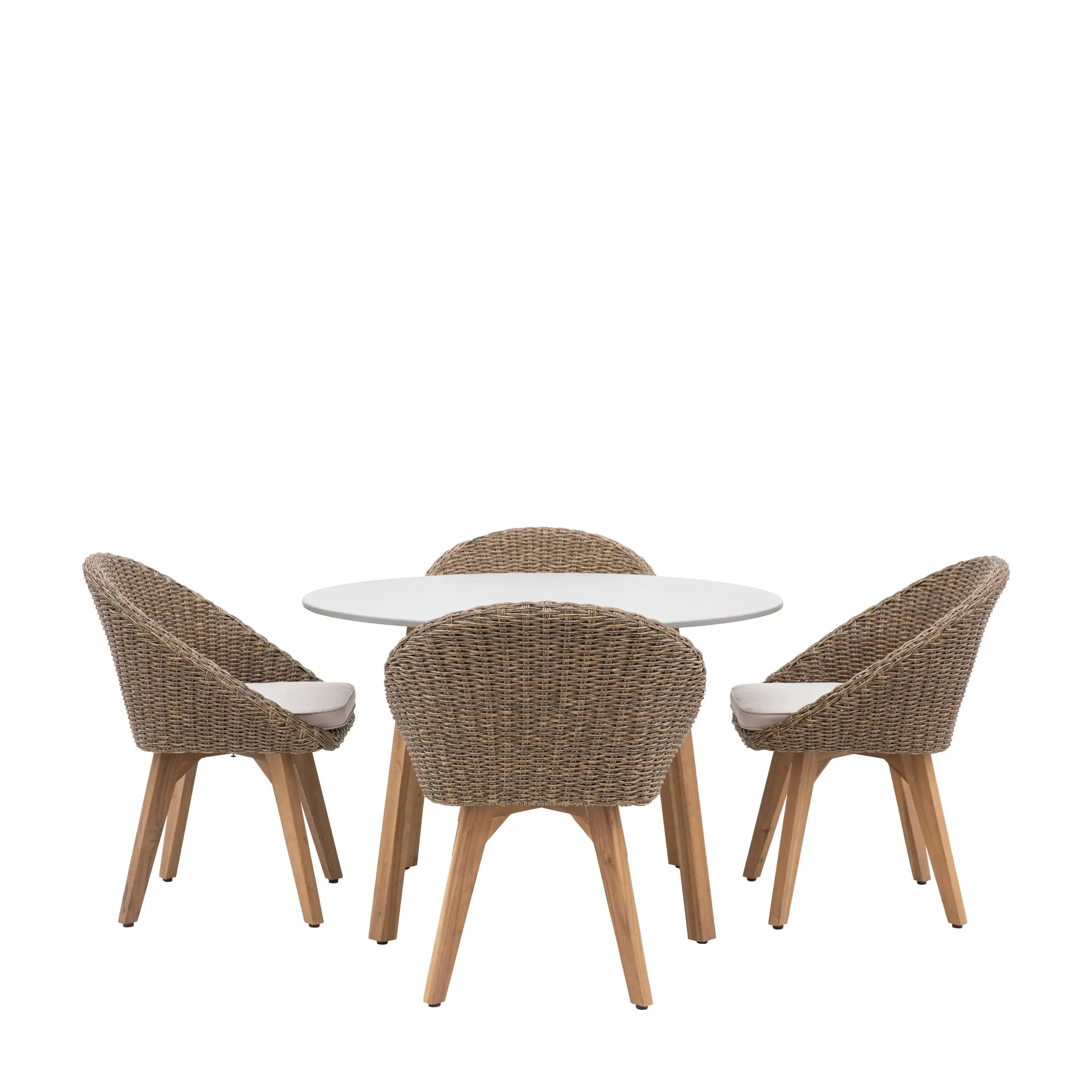 Avenza 4 Seater Round Dining Set   Nicholas John Interiors