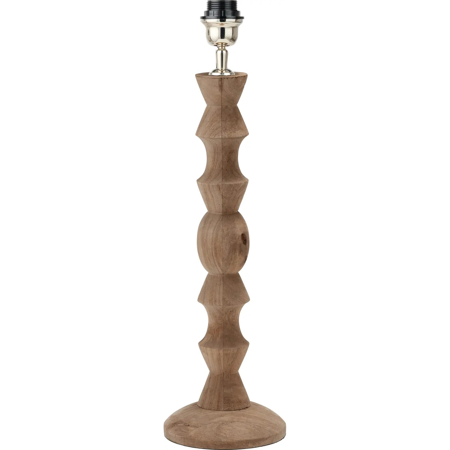 Ayra Natural Modernist Large Turned Wood Table Lamp Base