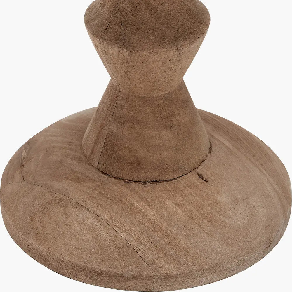 Ayra Natural Modernist Large Turned Wood Table Lamp Base  Nicholas John Interiors