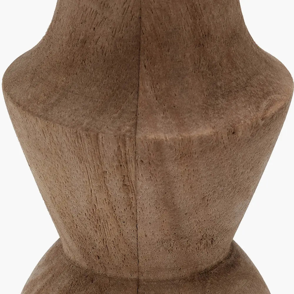 Ayra Natural Modernist Large Turned Wood Table Lamp Base  Nicholas John Interiors