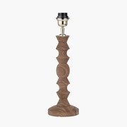 Ayra Natural Modernist Turned Wood Table Lamp Base  Nicholas John Interiors