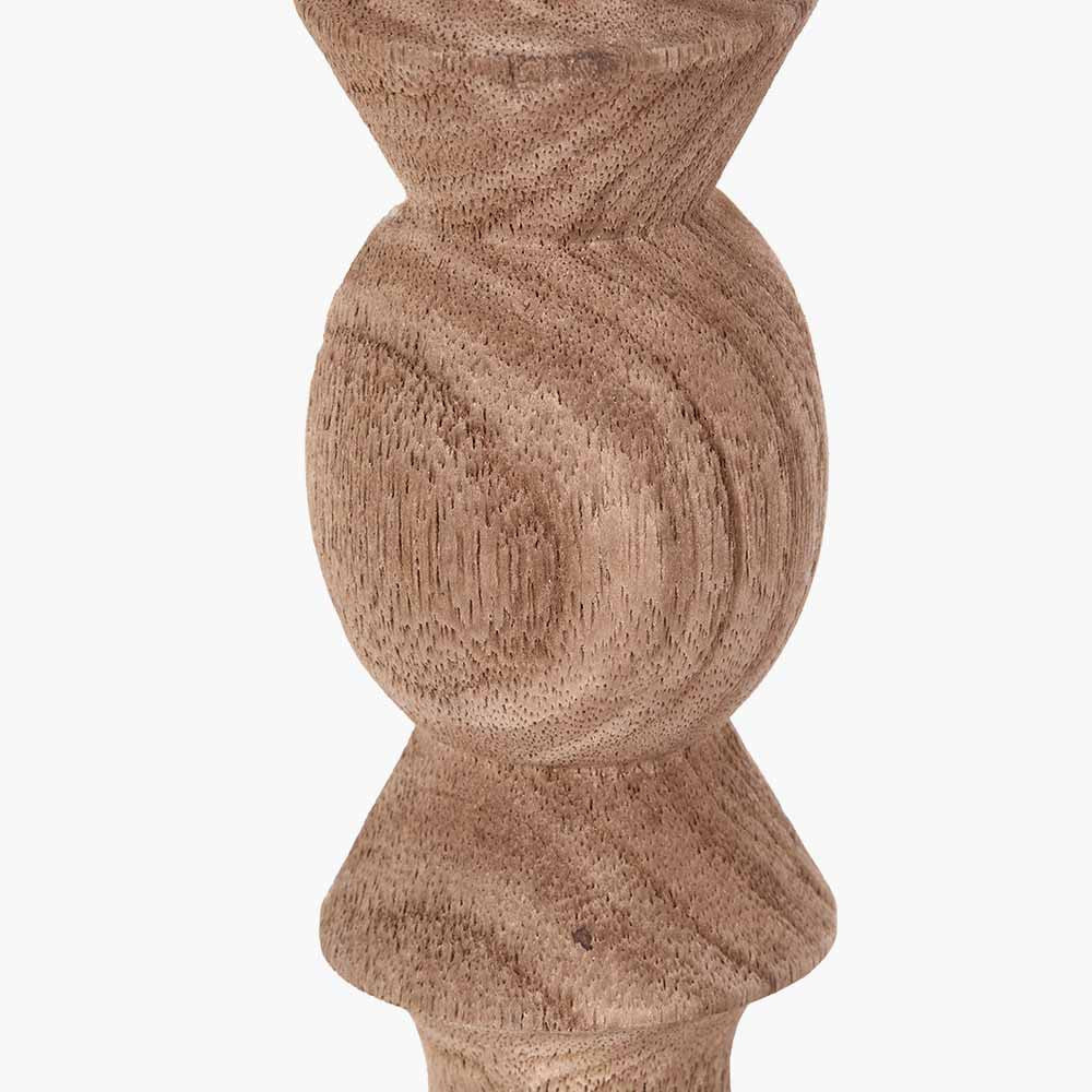 Ayra Natural Modernist Turned Wood Table Lamp Base  Nicholas John Interiors