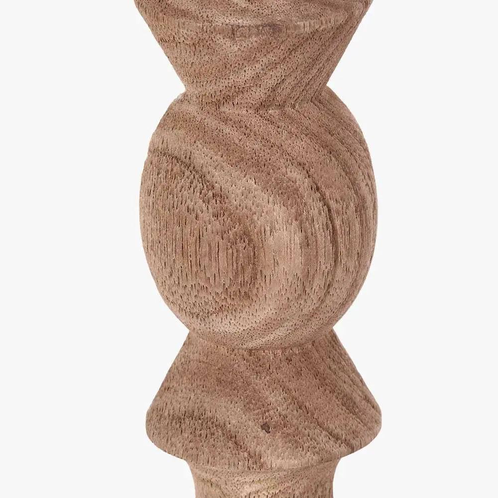 Ayra Natural Modernist Turned Wood Table Lamp Base  Nicholas John Interiors