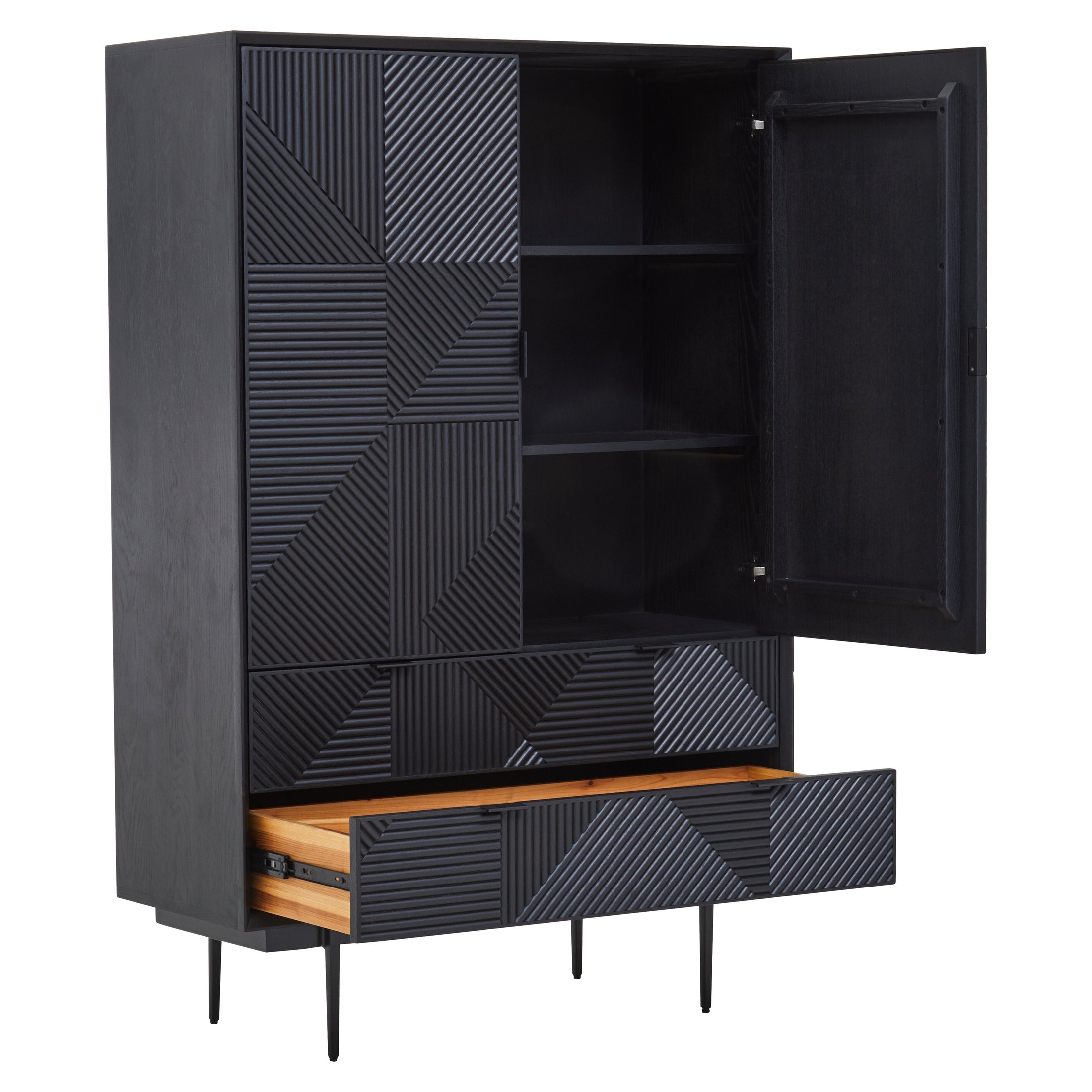 Azara Black Finish Cabinet  Nicholas John Interiors