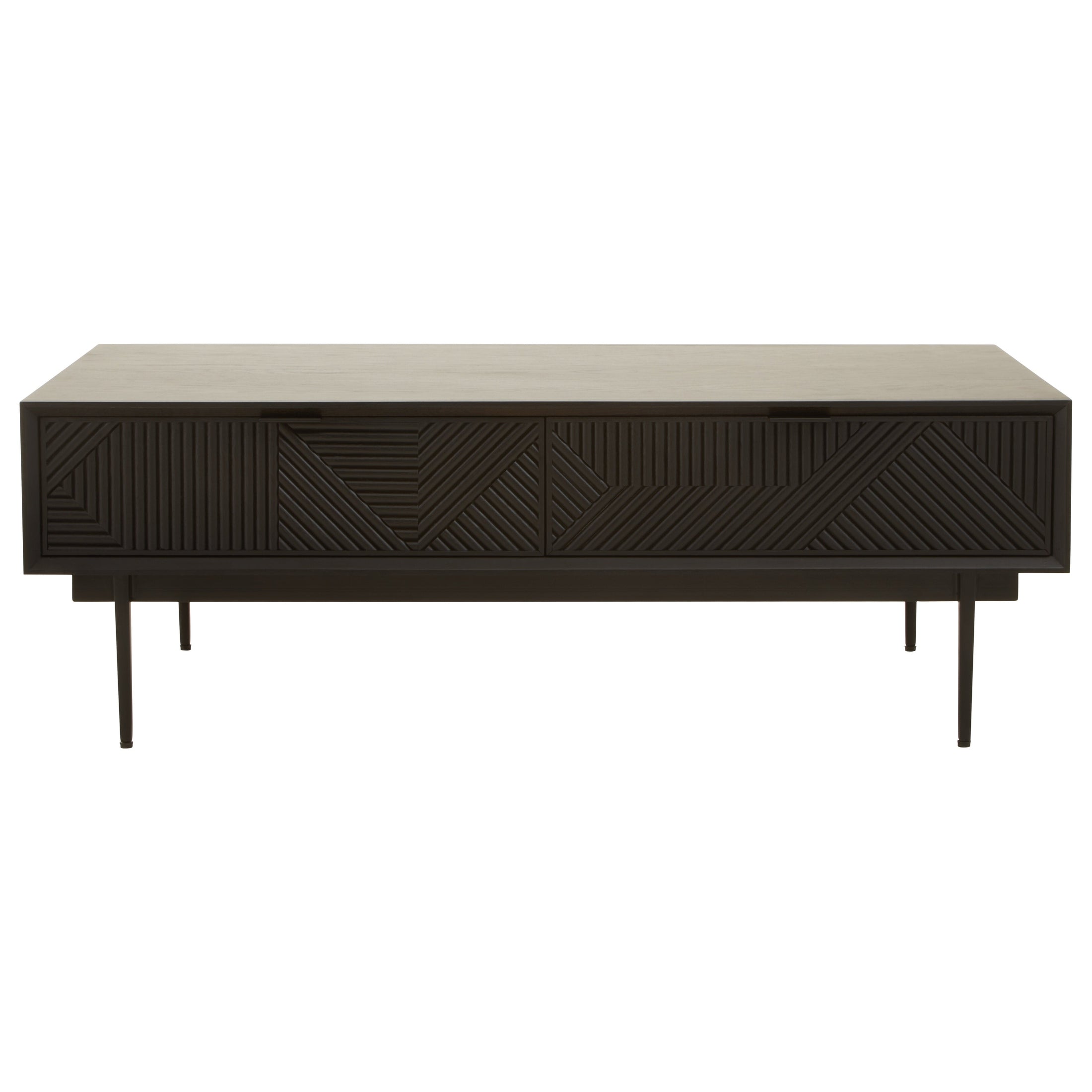 Azara Black Finish Coffee Table with Drawers  Nicholas John Interiors