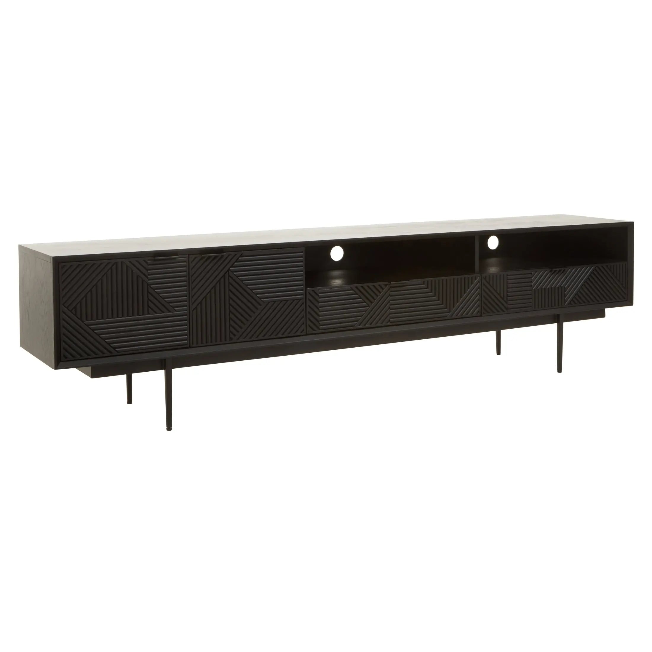 Azara Black Finish Media Unit  Nicholas John Interiors