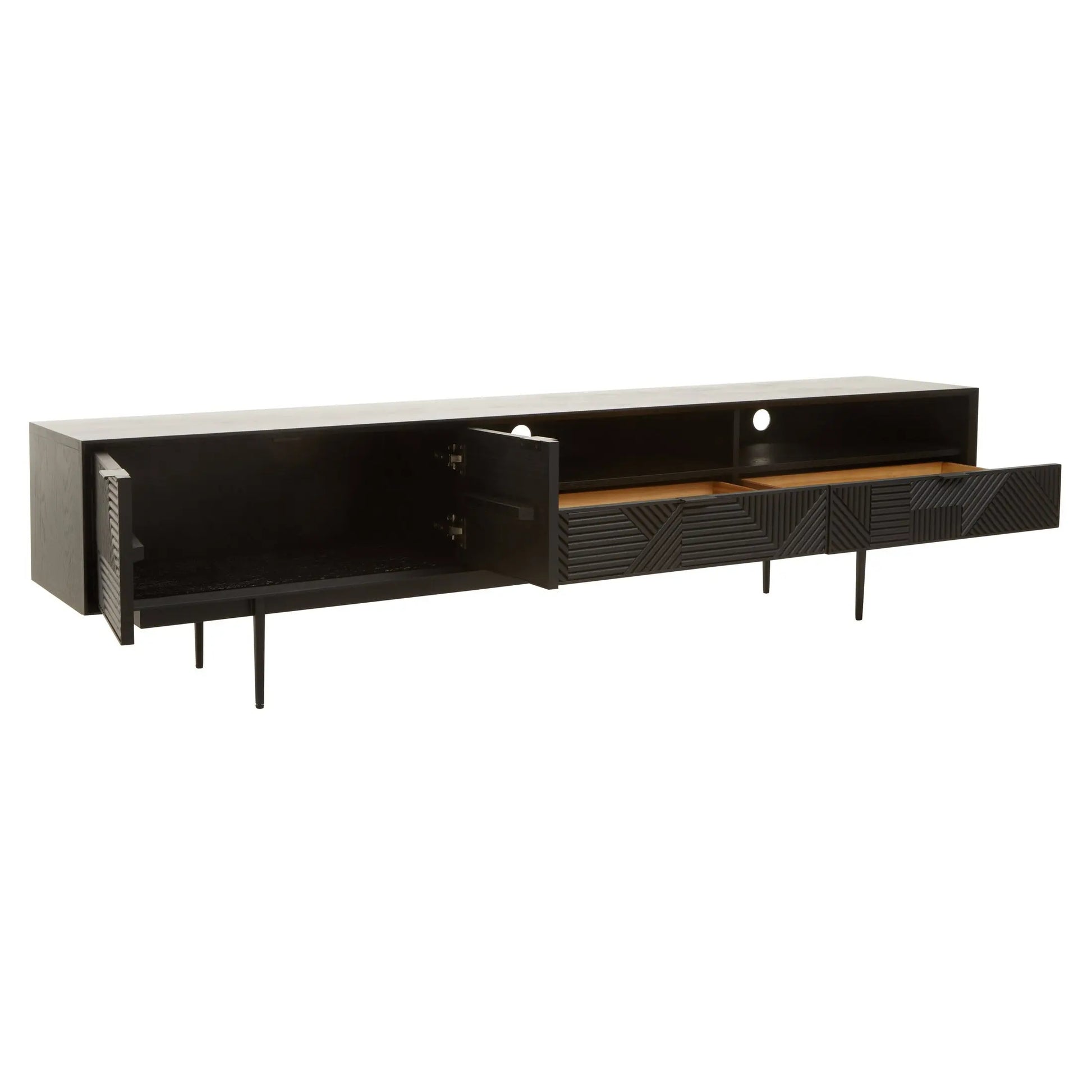 Azara Black Finish Media Unit  Nicholas John Interiors