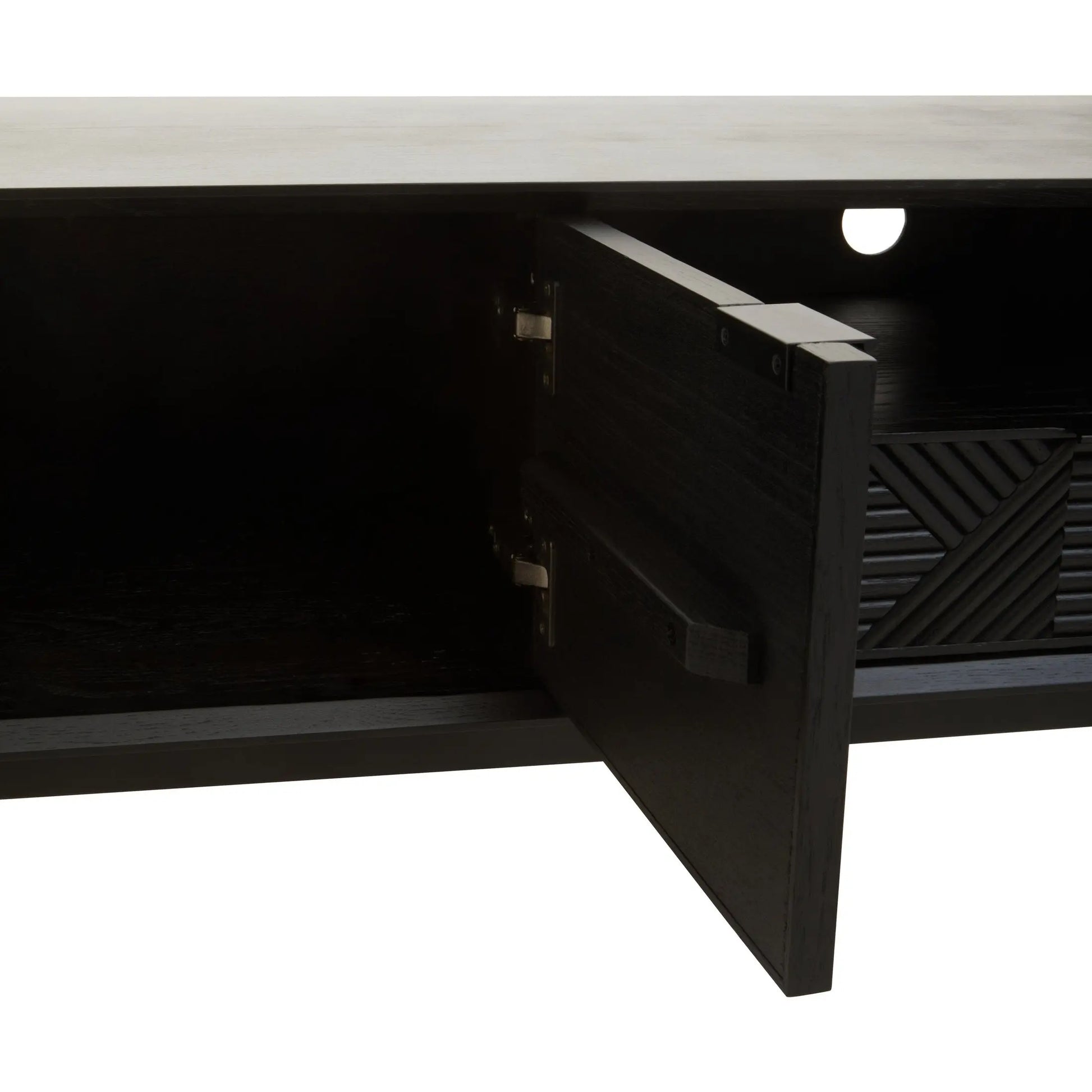 Azara Black Finish Media Unit  Nicholas John Interiors