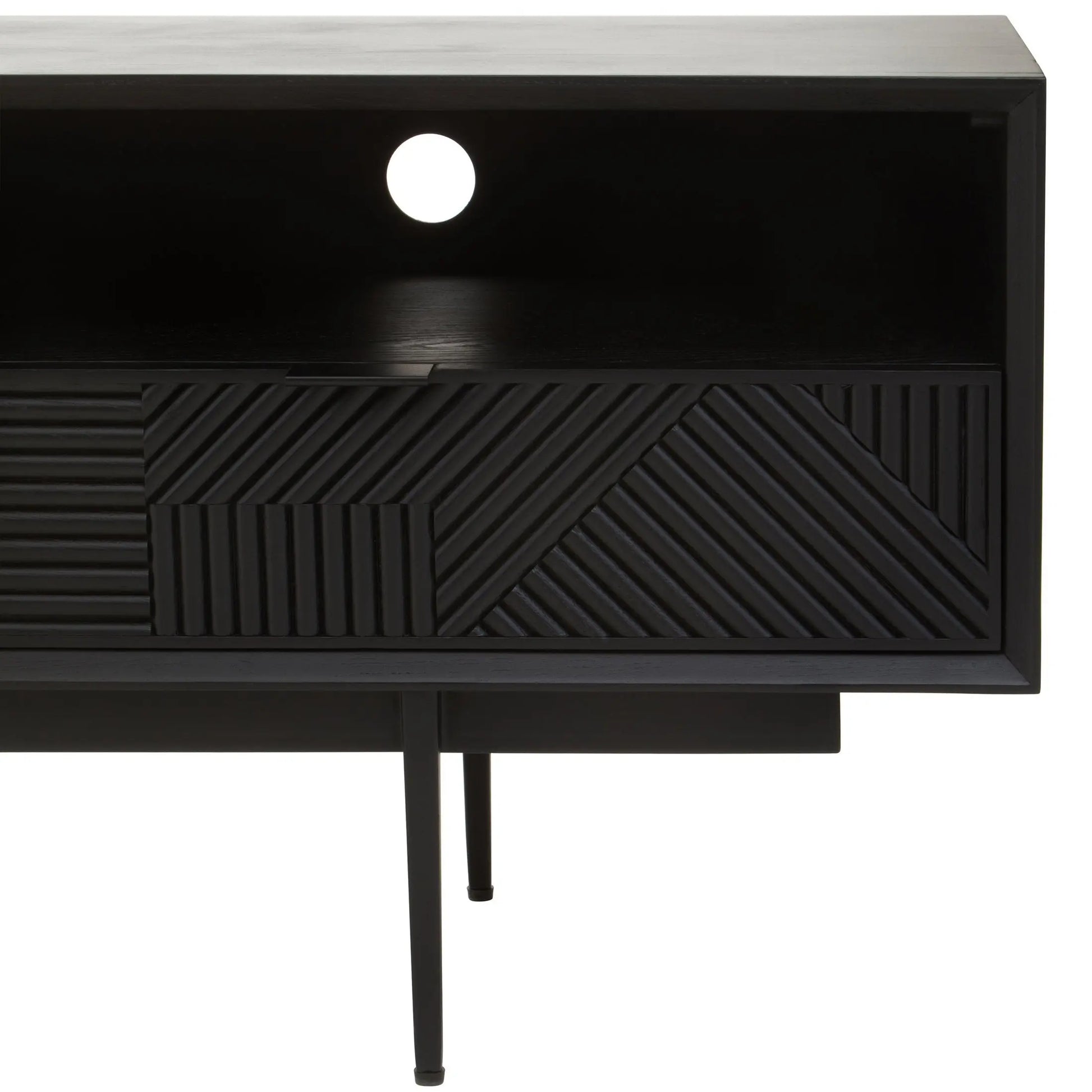 Azara Black Finish Media Unit  Nicholas John Interiors