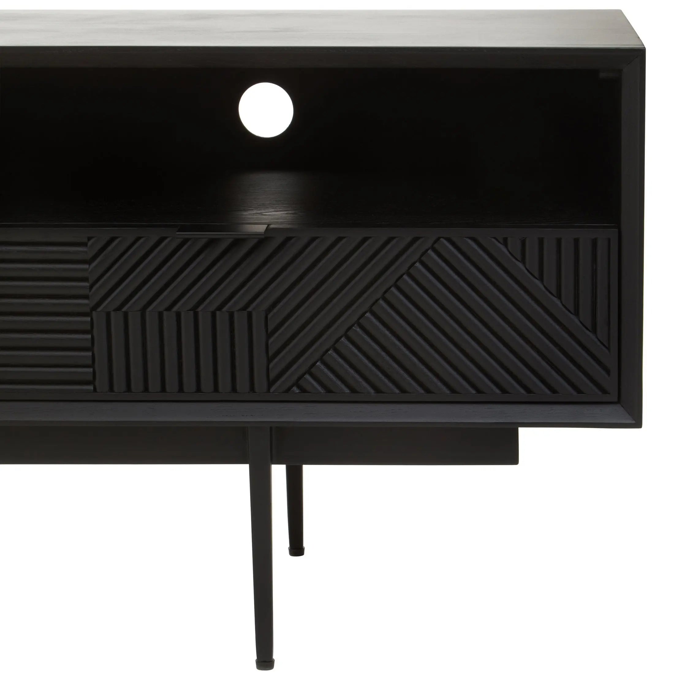 Azara Black Finish Media Unit  Nicholas John Interiors