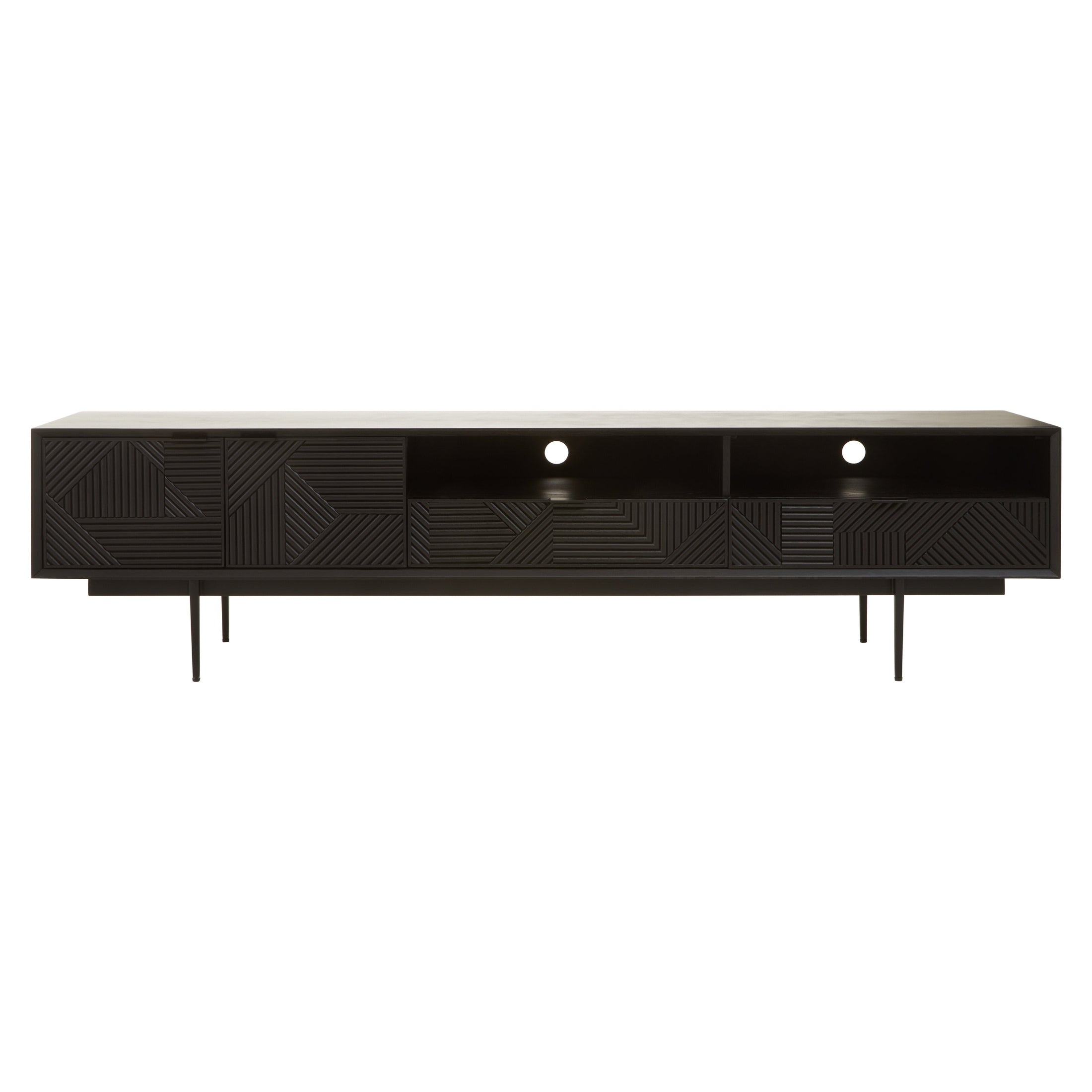 Azara Black Finish Media Unit  Nicholas John Interiors