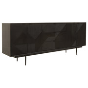 Azara Black Finish Sideboard with 4 Doors and 3 Drawers  Nicholas John Interiors