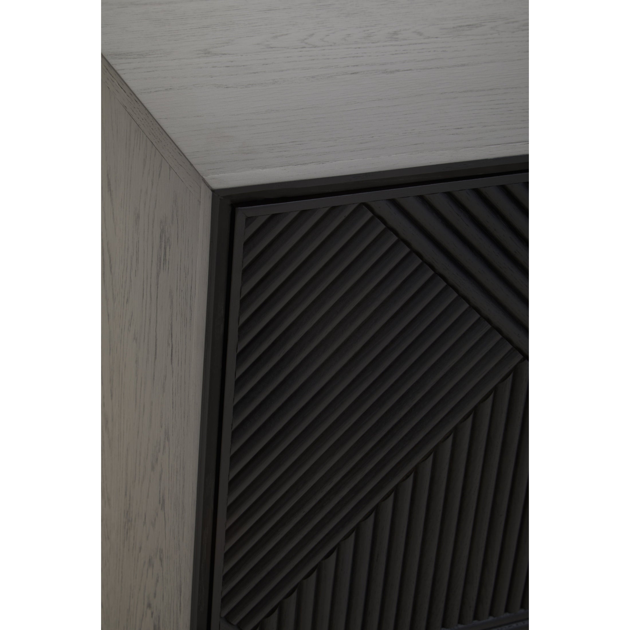 Azara Black Finish Sideboard with 4 Doors and 3 Drawers  Nicholas John Interiors