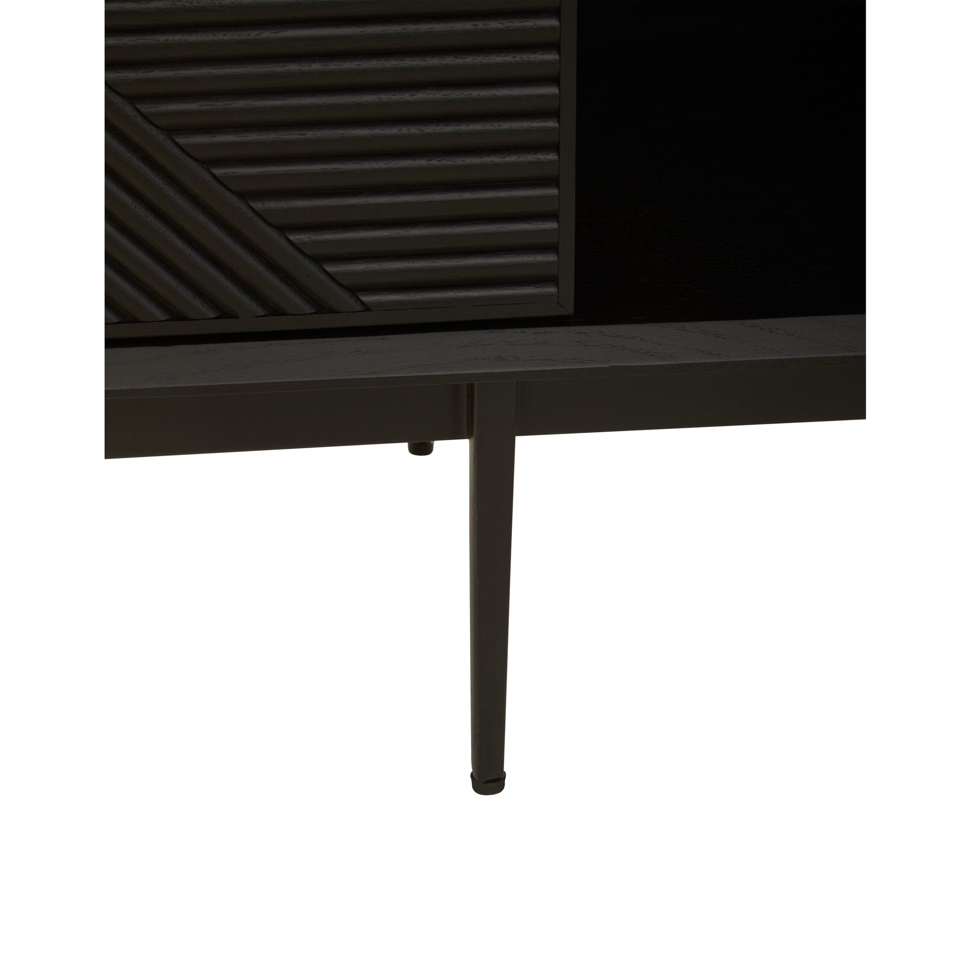 Azara Black Finish Sideboard with 4 Doors and 3 Drawers  Nicholas John Interiors