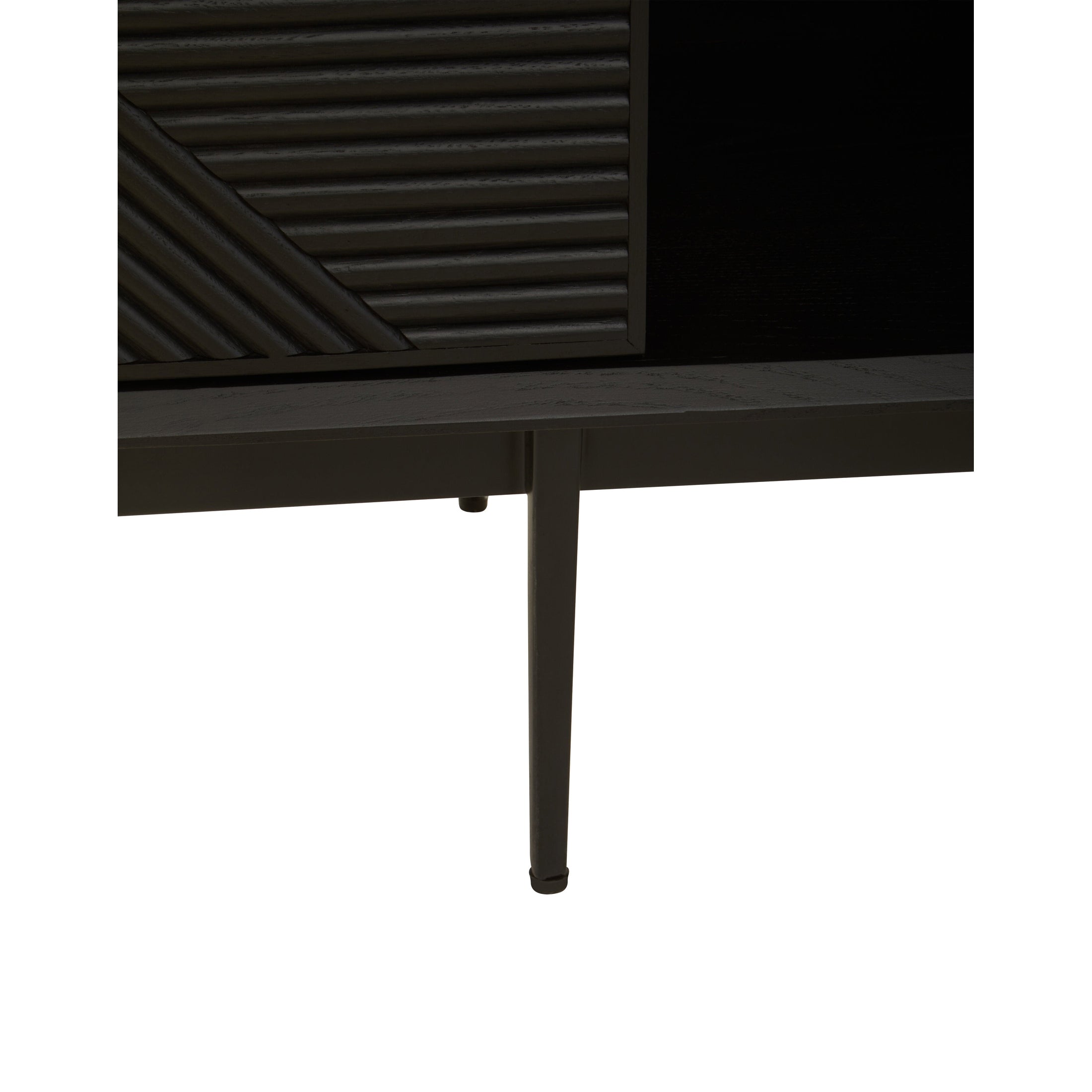 Azara Black Finish Sideboard with 4 Doors and 3 Drawers  Nicholas John Interiors