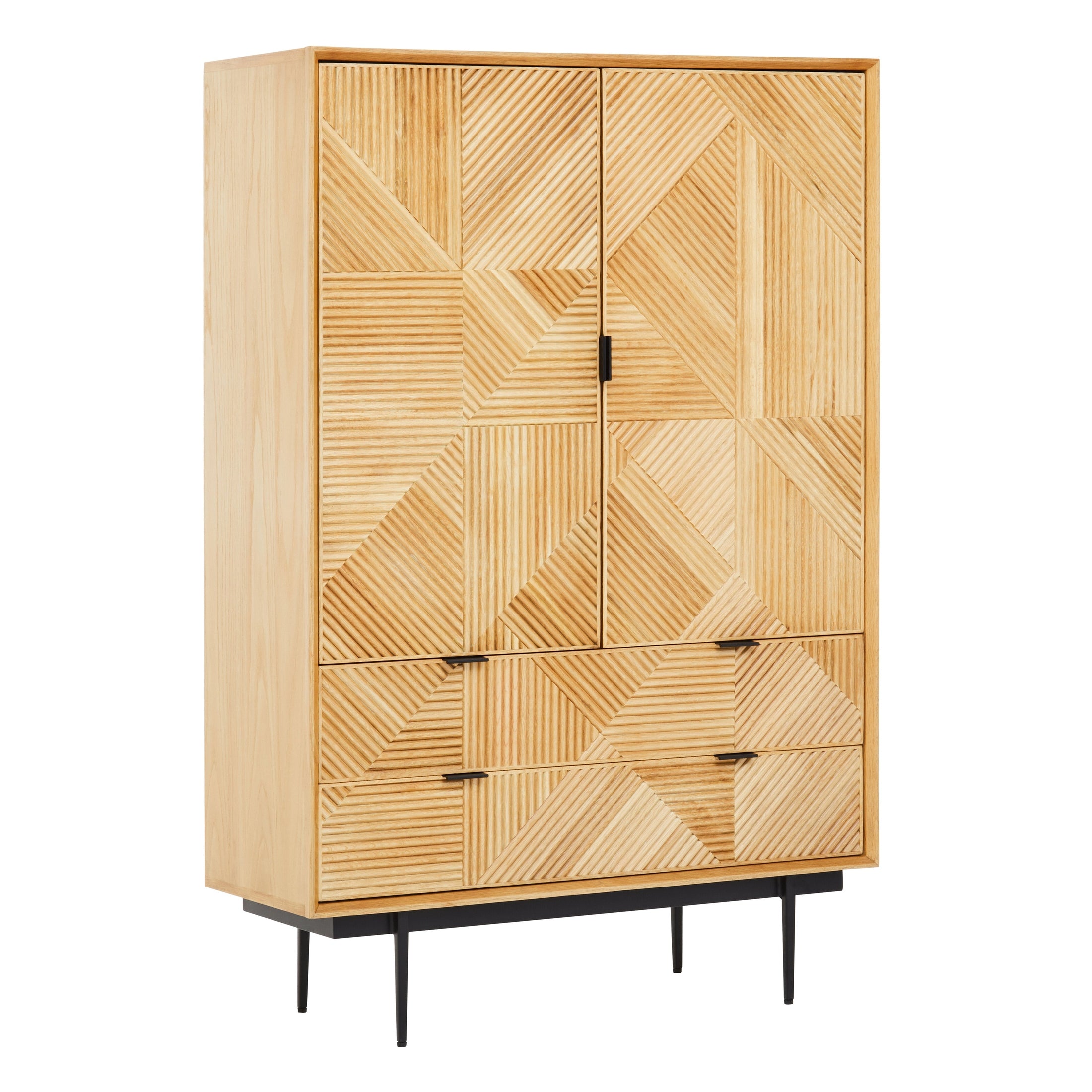 Azara Natural Finish Cabinet with Drawers  Nicholas John Interiors