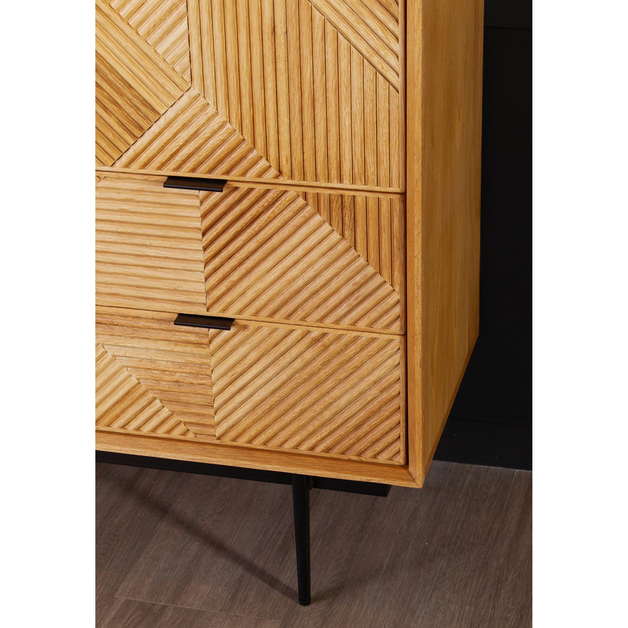 Azara Natural Finish Cabinet with Drawers  Nicholas John Interiors