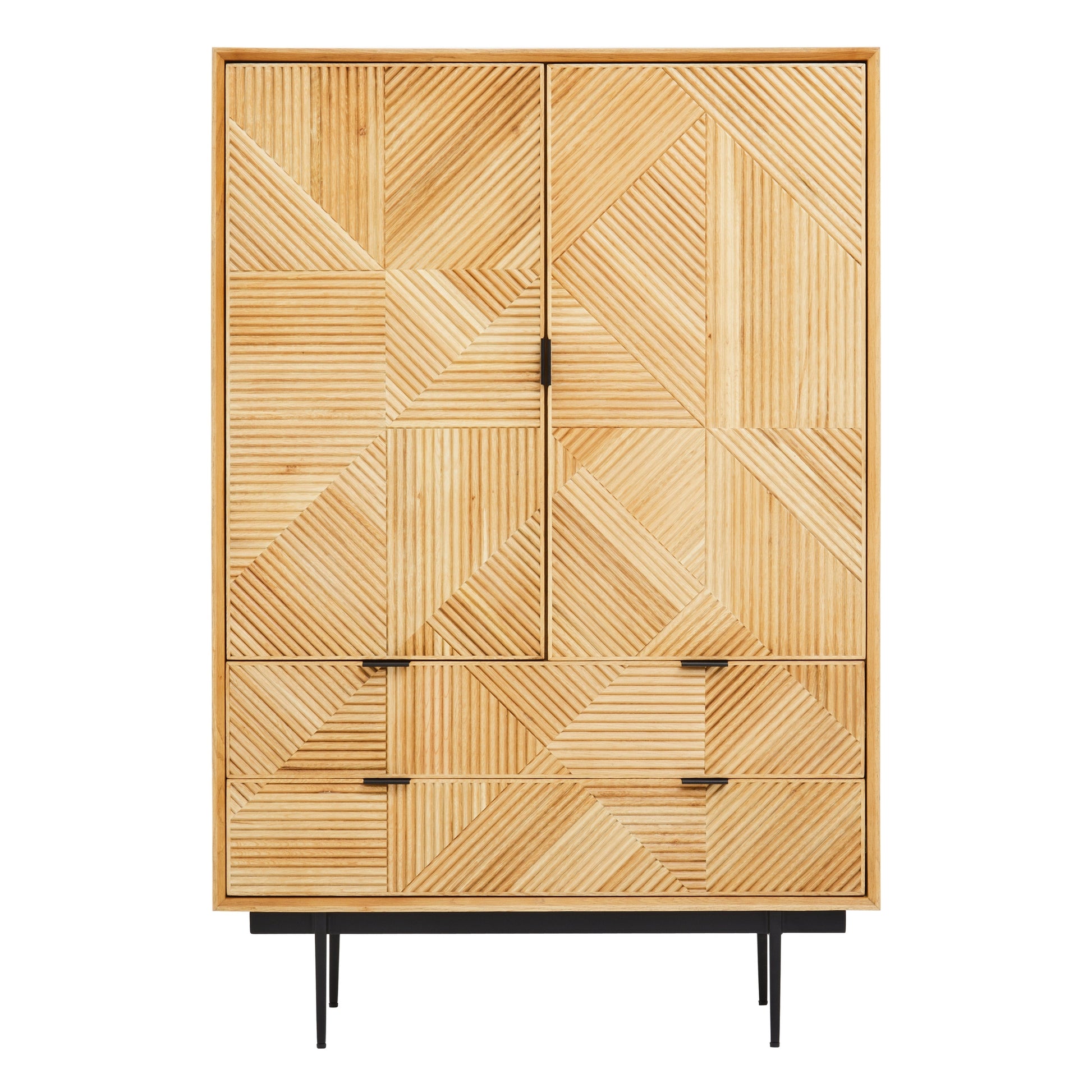 Azara Natural Finish Cabinet with Drawers  Nicholas John Interiors