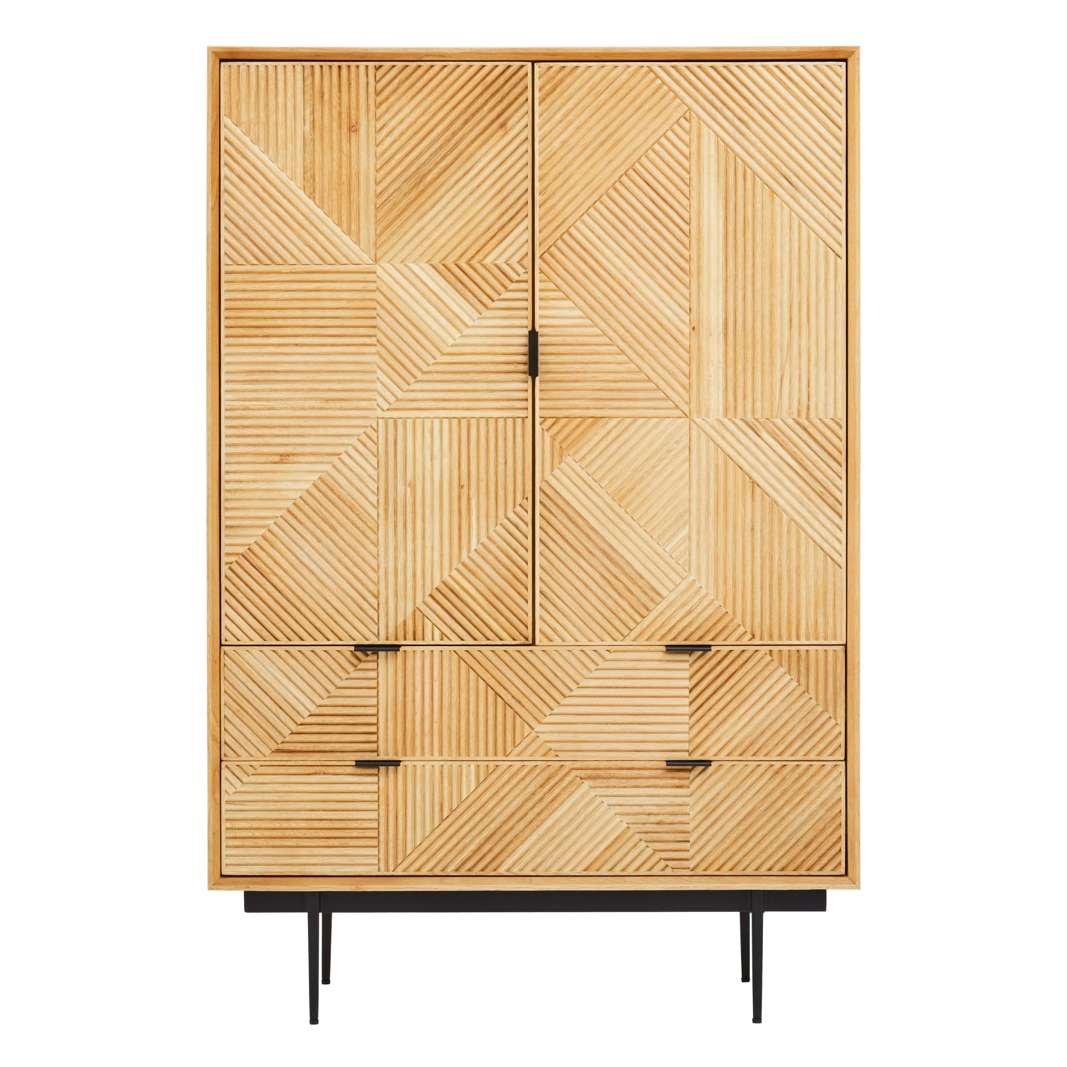 Azara Natural Finish Cabinet with Drawers  Nicholas John Interiors