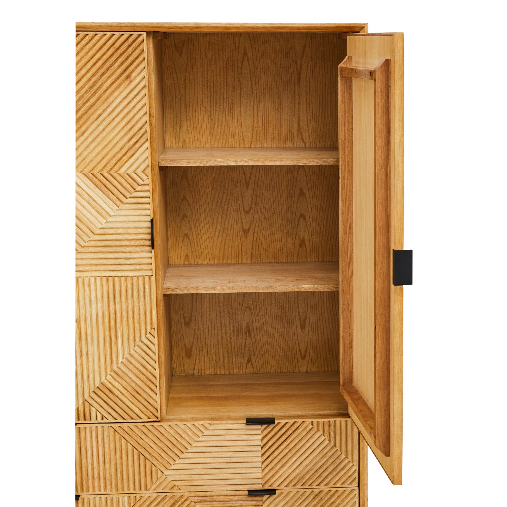 Azara Natural Finish Cabinet with Drawers  Nicholas John Interiors