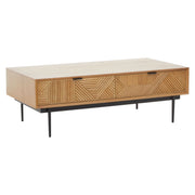 Azara Natural Finish Coffee Table with Drawers  Nicholas John Interiors