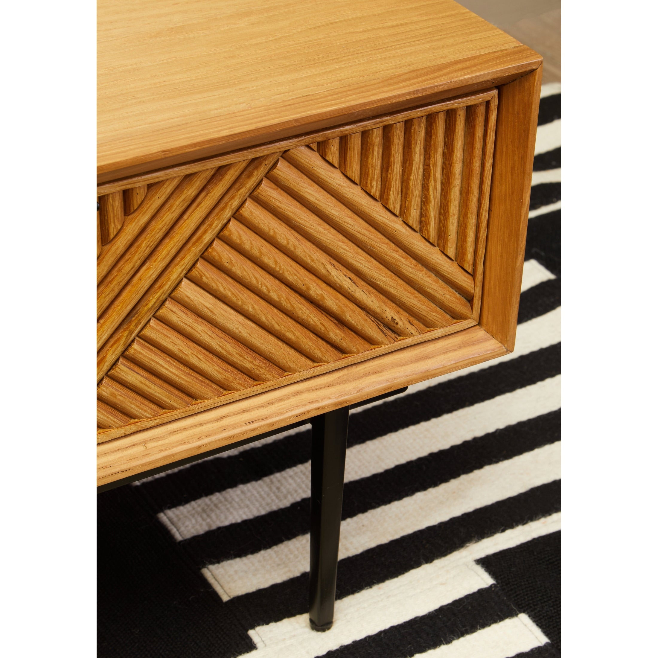 Azara Natural Finish Coffee Table with Drawers  Nicholas John Interiors
