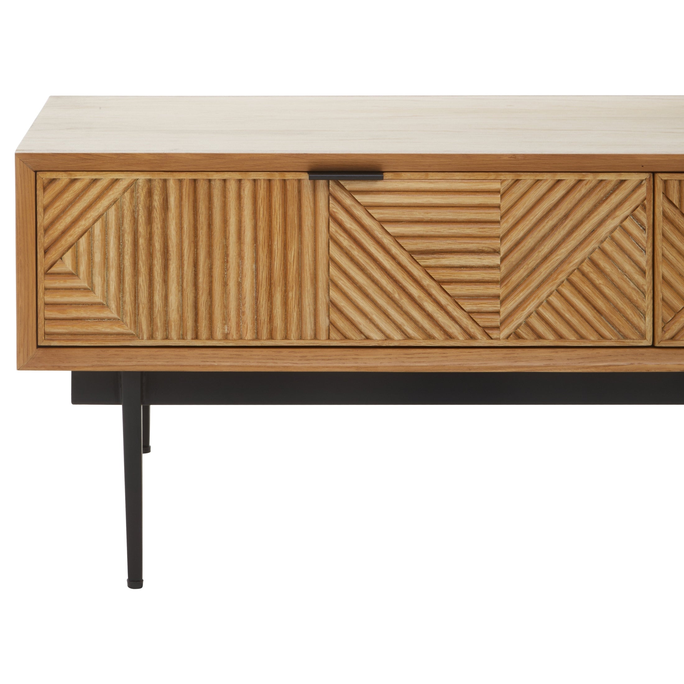 Azara Natural Finish Coffee Table with Drawers  Nicholas John Interiors